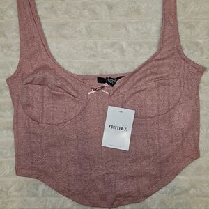Forever 21 Pink Cropped Tank Top